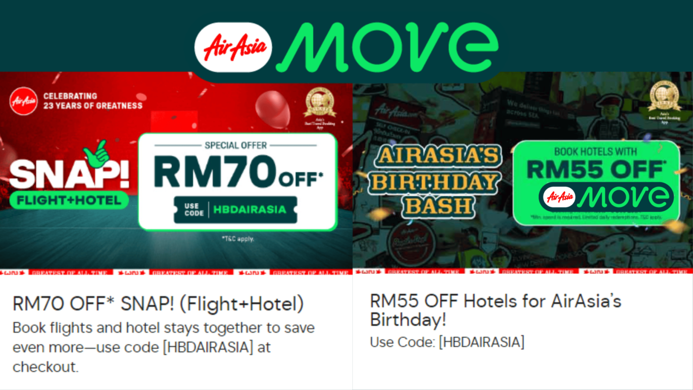 Flight+Hotel Deals & Birthday Bash Discounts! AirAsia